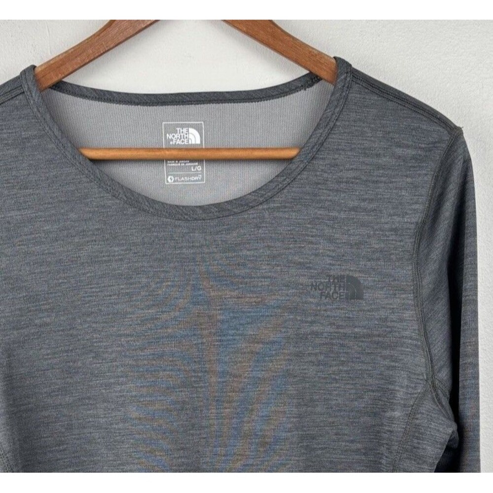 The North Face womens Gray Pullover Large Flash dry Long Sleeve Shirt Activewear